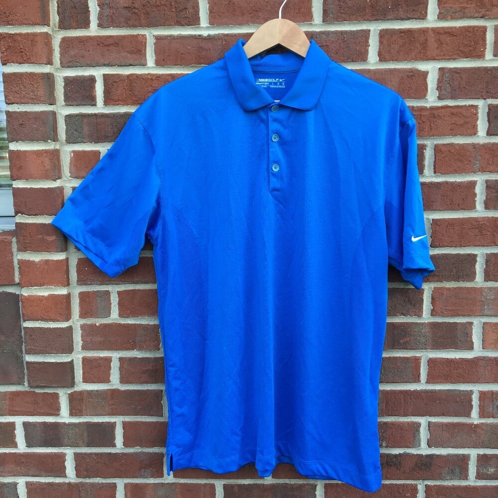 Nike Golf Polo Royal Blue Nike Fit Dry Mens Large